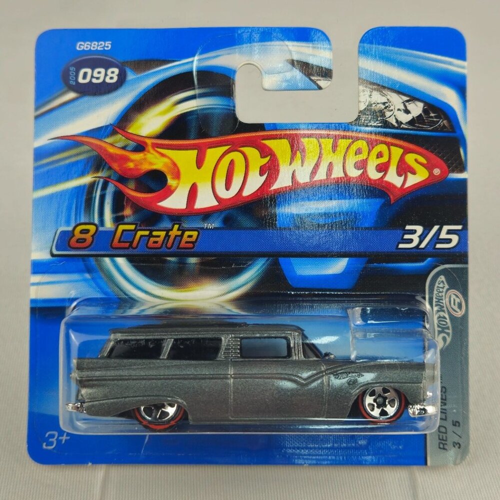 HOT WHEELS 8 CRATE 3/5 RED LINES 098 - MINT - GRAY - (K218)